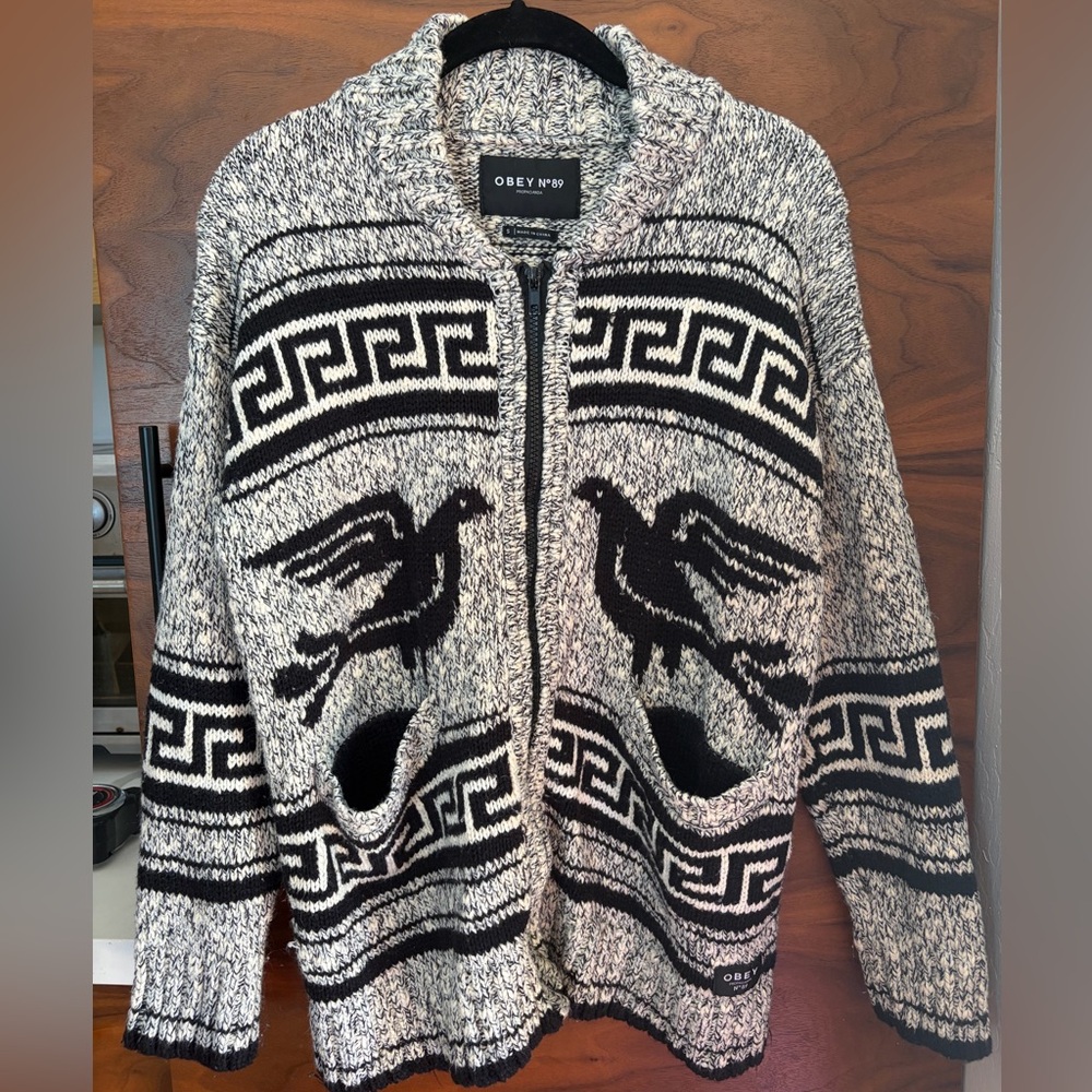 Obey Eirine Zip-Up Cardigan Sweater